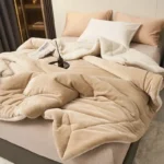 couverture de laine polaire extra douce beige