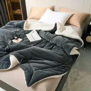 couverture de laine polaire extra douce noir