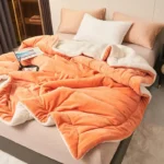 couverture de laine polaire extra douce orange
