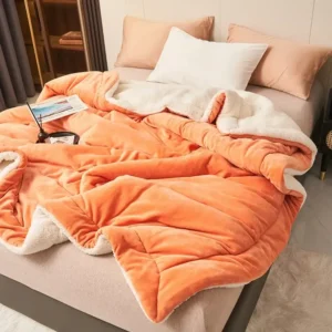 couverture de laine polaire extra douce orange