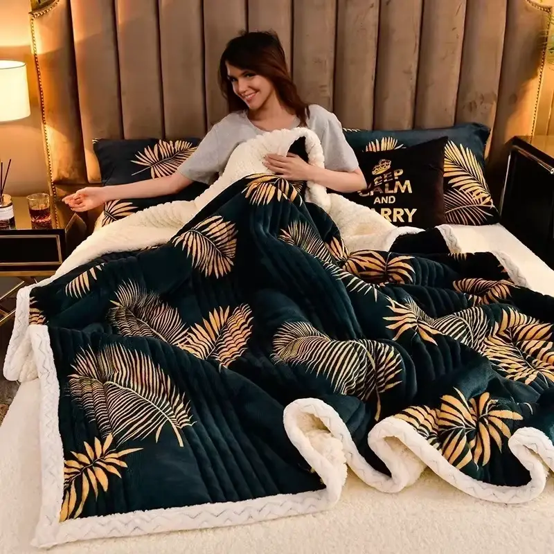 couette en velours de lait synthétique, épaisse, moelleuse et chaude