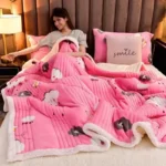 couette en velours de lait synthétique, épaisse, moelleuse et chaude