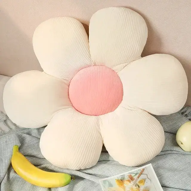 coussin de dossier en forme de fleur, soutien lombaire doux et confortable blanc rose