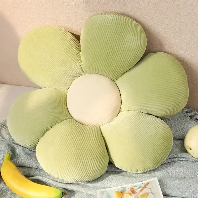 coussin de dossier en forme de fleur, soutien lombaire doux et confortable vert blanc