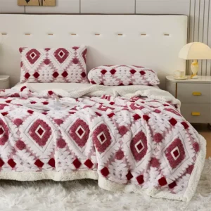 couverture en laine d'agneau artificielle, chaude et confortable