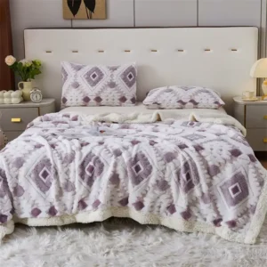 couverture en laine d'agneau artificielle, chaude et confortable