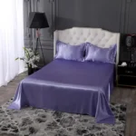 drap en satin soyeux haut de gamme avec 2 taies d'oreiller