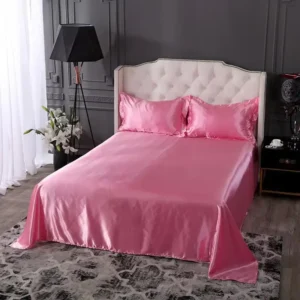 drap en satin soyeux haut de gamme avec 2 taies d'oreiller