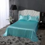 drap en satin soyeux haut de gamme avec 2 taies d'oreiller