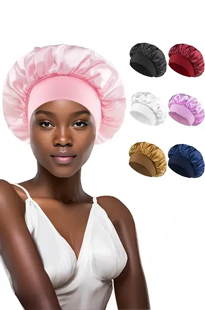 une femme avec un bonnet de nuit