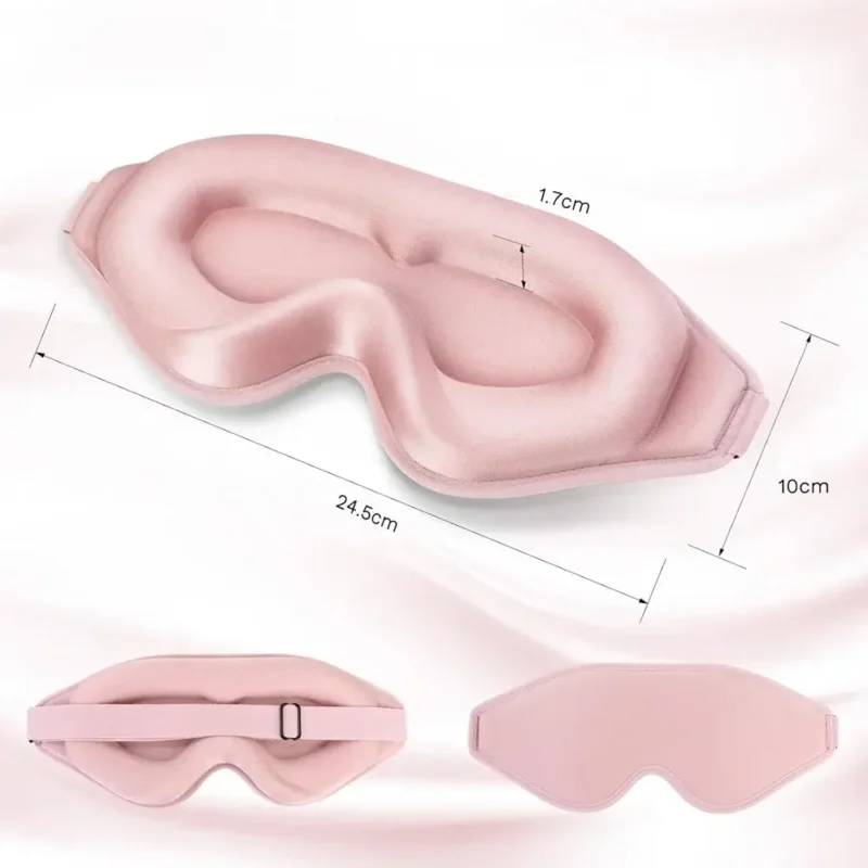 dimenssion d'un masque de sommeil 3d avec mousse à mémoire de forme pour bloquer la lumière à 100%