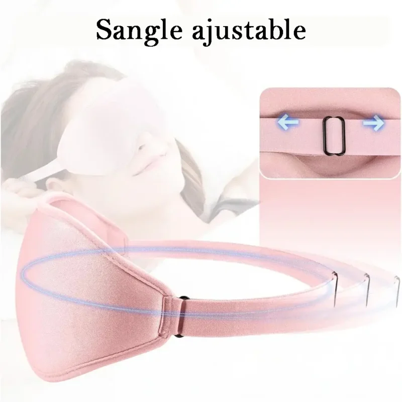 sangle ajustable d'un masque de sommeil 3d avec mousse à mémoire de forme pour bloquer la lumière à 100%