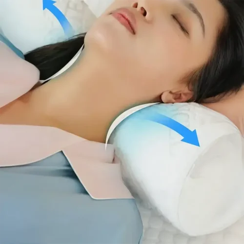 oreiller cylindrique en mousse à mémoire de forme, soulage les douleurs cervicales, relaxant et multifonctionnel