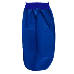 bonnet de nuit long en satin, soyeux avec large bande élastique bleu royal