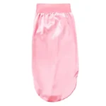 bonnet de nuit long en satin, soyeux avec large bande élastique rose