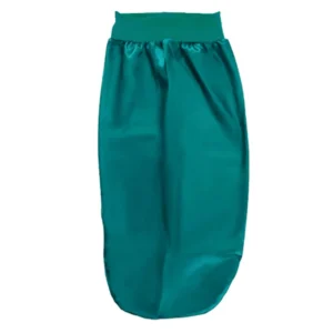 bonnet de nuit long en satin, soyeux avec large bande élastique vert