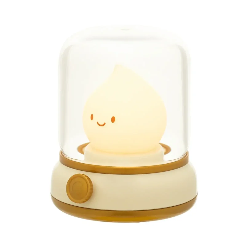 mini lampe de nuit led en forme de flamme toute mignonne jaune