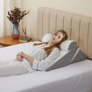 oreiller compensé, mousse à mémoire de forme avec appui tête, coussin incliné réglable