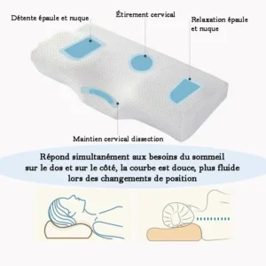 oreiller en coton à mémoire de forme à rebond lent, soutien cervicale