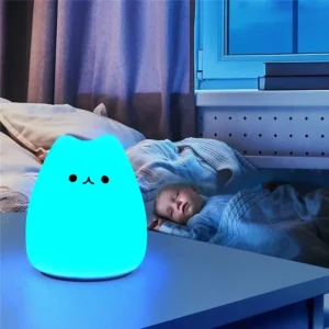 veilleuse chat à led en silicone pour enfants
