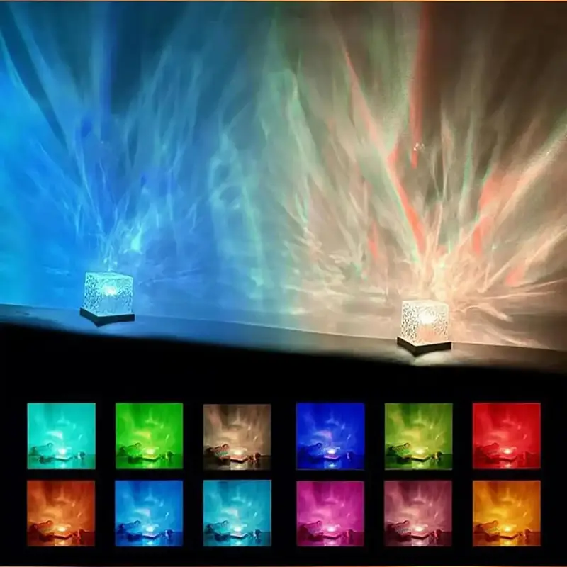 veilleuse cube de glace sous marine à led, 16 couleurs