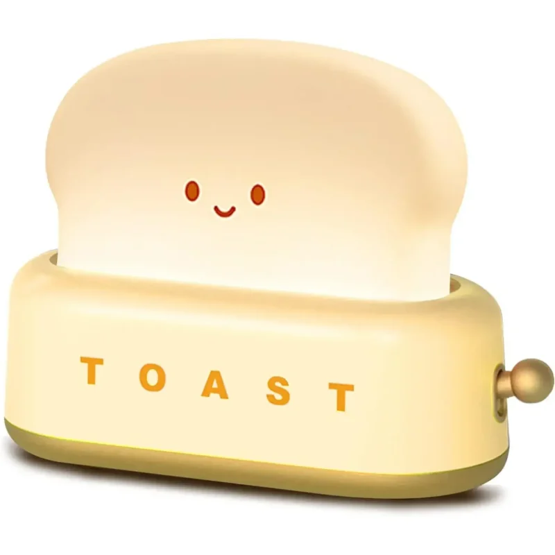 veilleuse toast gril pain à led pour chambre d'enfant jaune
