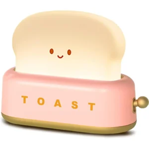 veilleuse toast gril pain à led pour chambre d'enfant rose